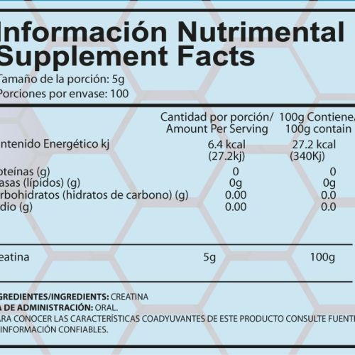 Creatina 500 g – 100% Pura